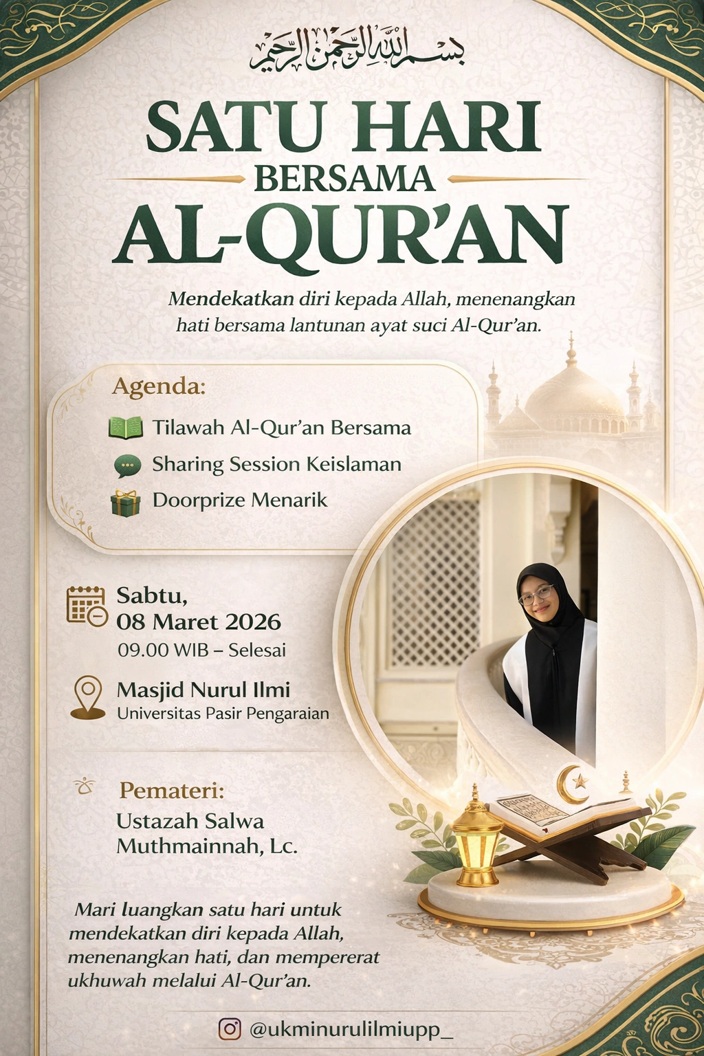 UKMI Nurul Ilmi UPP Gelar Kegiatan “Satu Hari Bersama Al-Qur’an”